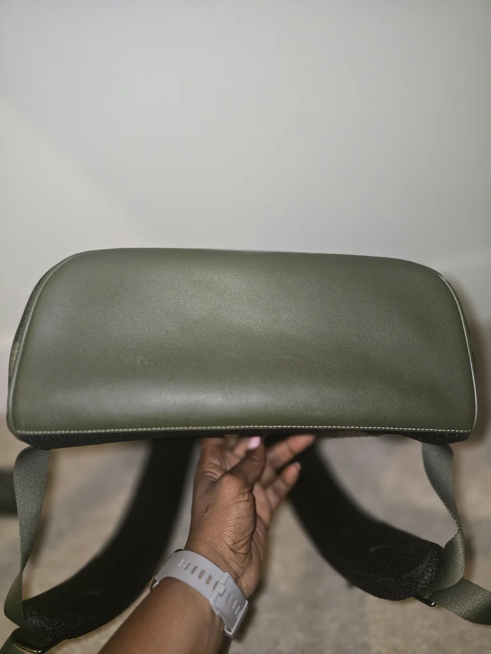 Coach Men's Camo Leather Backpack in Olive and Khaki